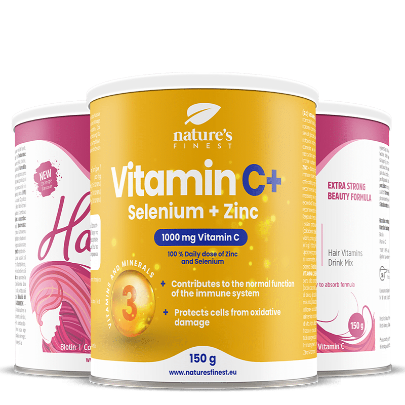 2x Hair Vitamins + Vitamin C+Selen+Cink GRATIS