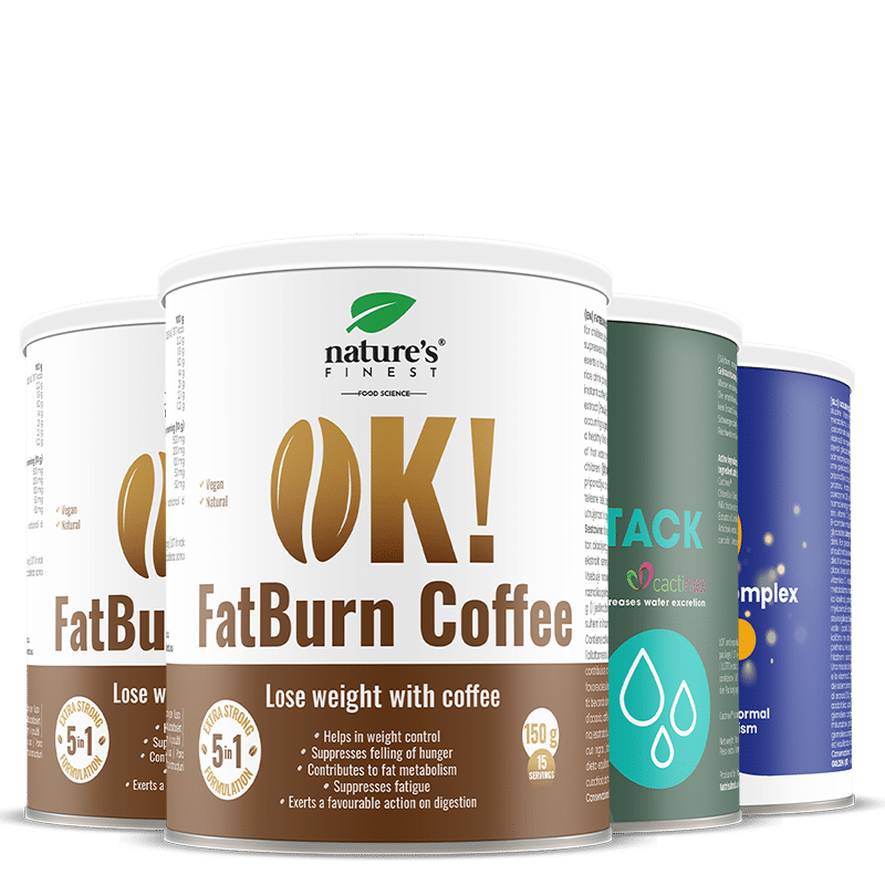 2x OK!FatBurn Coffee + Detox Aqua Attack GRATIS + Golden Q10 GRATIS