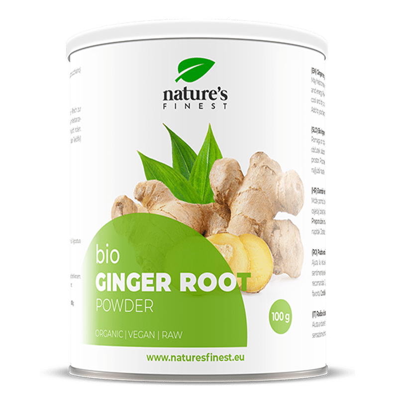 Økologisk pulver af ingefærrod