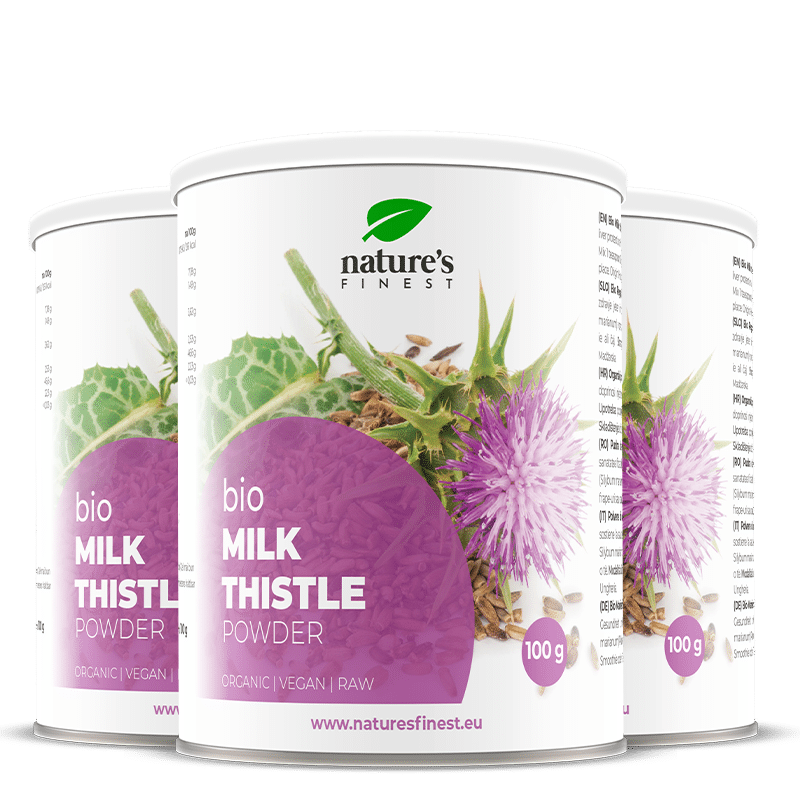 Pulveriseret økologisk marietidsel