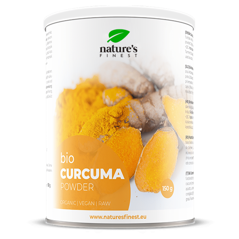 Økologisk kurkuma (gurkemejerod) i pulverform