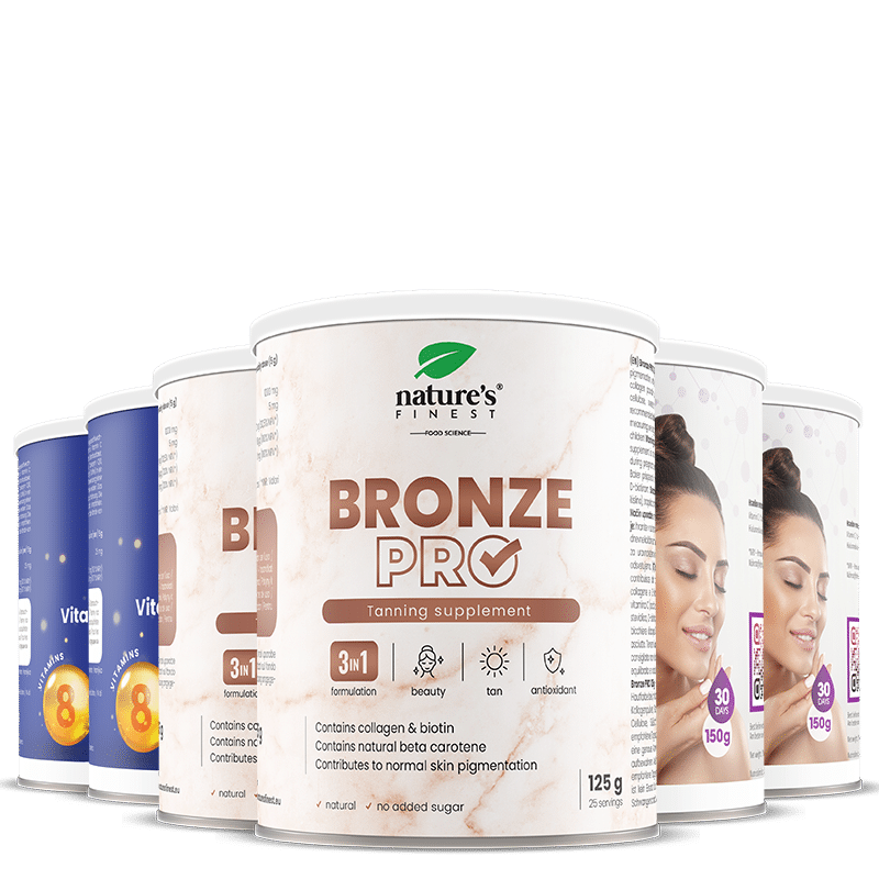 2x Beauty Hyaluron + 2x Golden Q10 + 2x Bronze PRO